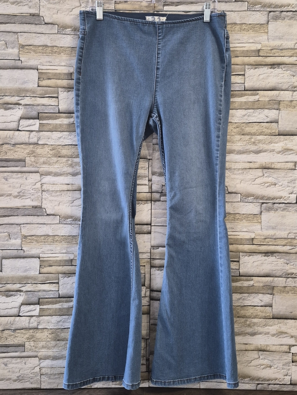 Free People Flare Jeans Women's Size 31 Blue Boho Retro Stretch Casual Festival